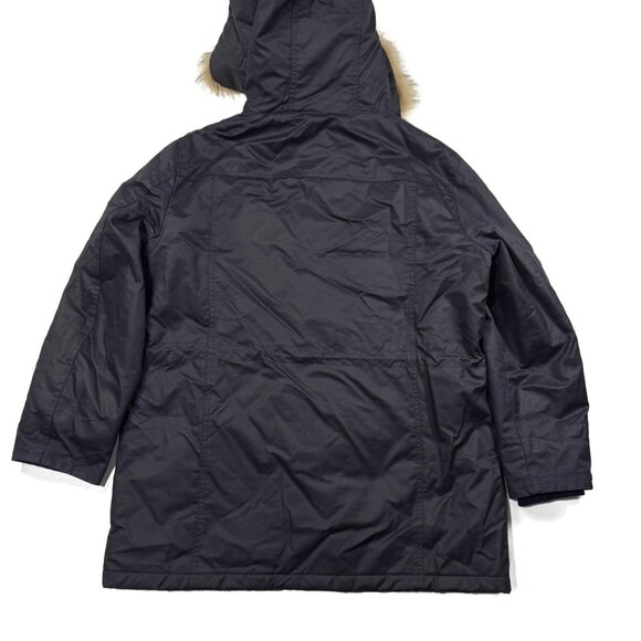 J Crew Perfect Winter Parka Womens XL Blue Eco-Friendly Primaloft Faux Fur Hood - Picture 16 of 16